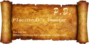 Placzintár Demeter névjegykártya